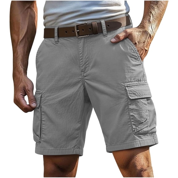 Timoontee Men Outdoor Shorts with Multiple Utility Pockets and Breathable Lightweight Material for Modern Fit All Day Comfort Gray XXL
