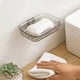 thumbnail image 2 of Jabonera de fácil instalación, soporte para pared de cocina, sin taladro, moderna, transparente, para baño, barra de champú, contenedor de ducha C, 2 of 6