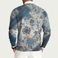 thumbnail image 5 of Wutalume Men's Round Neck Ribbed Knit Pullover, Long Sleeve Retro Texture Print Sweater, Comfortable Stretch Top for Casual and Smart Casual Wear,Earthy Yellow 3XL, 5 of 7