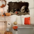thumbnail image 2 of Adhesivos de pared para Halloween, 3D, diseño de calavera con velas rotas, 2 of 3