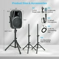 thumbnail image 3 of Costway Sonart Dual Portable Powered Loudspeakers with Microphone Stand Control, 3 of 7