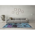 thumbnail image 3 of Ahgly Company Indoor Square Patchwork Light Blue Transitional Area Rugs, 4' Square, 3 of 4