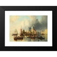 thumbnail image 2 of Josef Carl Berthold Püttner 24x18 Black Modern Framed Museum Art Print Titled - Venice - Hustle and Bustle by the Punta Della Dogana and Santa Maria Della Salute, 2 of 5