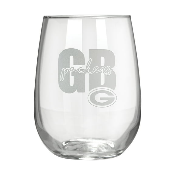 Green Bay Packers Etched 17oz. City Stemless Wine Glass
