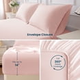 thumbnail image 3 of SLEEP ZONE 85gsm Bed Sheet Set, Microfiber Wrinkle-free Bedding set with 14" Pocket Pink, Full, 3 of 9