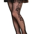thumbnail image 1 of Bas à Motif Floral en Maille pour Femmes Bas Résille en Dentelle Collants Creux, 1 of 6