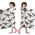 thumbnail image 4 of Cartoon Dinosaurs Names Pattern Hooded Bath Towel，60"x35" for Ages 3 To 12 Kids, Quick Dry Lightweight Soft Microfiber Hood Beach Towel Cover Up for Kids, 4 of 7