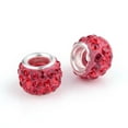 thumbnail image 1 of SNNROO Alloy Rhinestone European Beads  Large Hole Beads  Rondelle  Platinum Metal Color  Topaz  11x6mm  Hole  5mm, 1 of 2