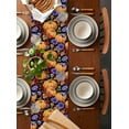 thumbnail image 2 of Orange Pumpkin Fall Table Runner 72 Inches, Thanksgiving Purple Floral Berry Farmhouse Bed Runner Dresser Scarves Tabletop for Indoor Outdoor Parties/Ceremony/Banquet, 13" x 72", 2 of 8