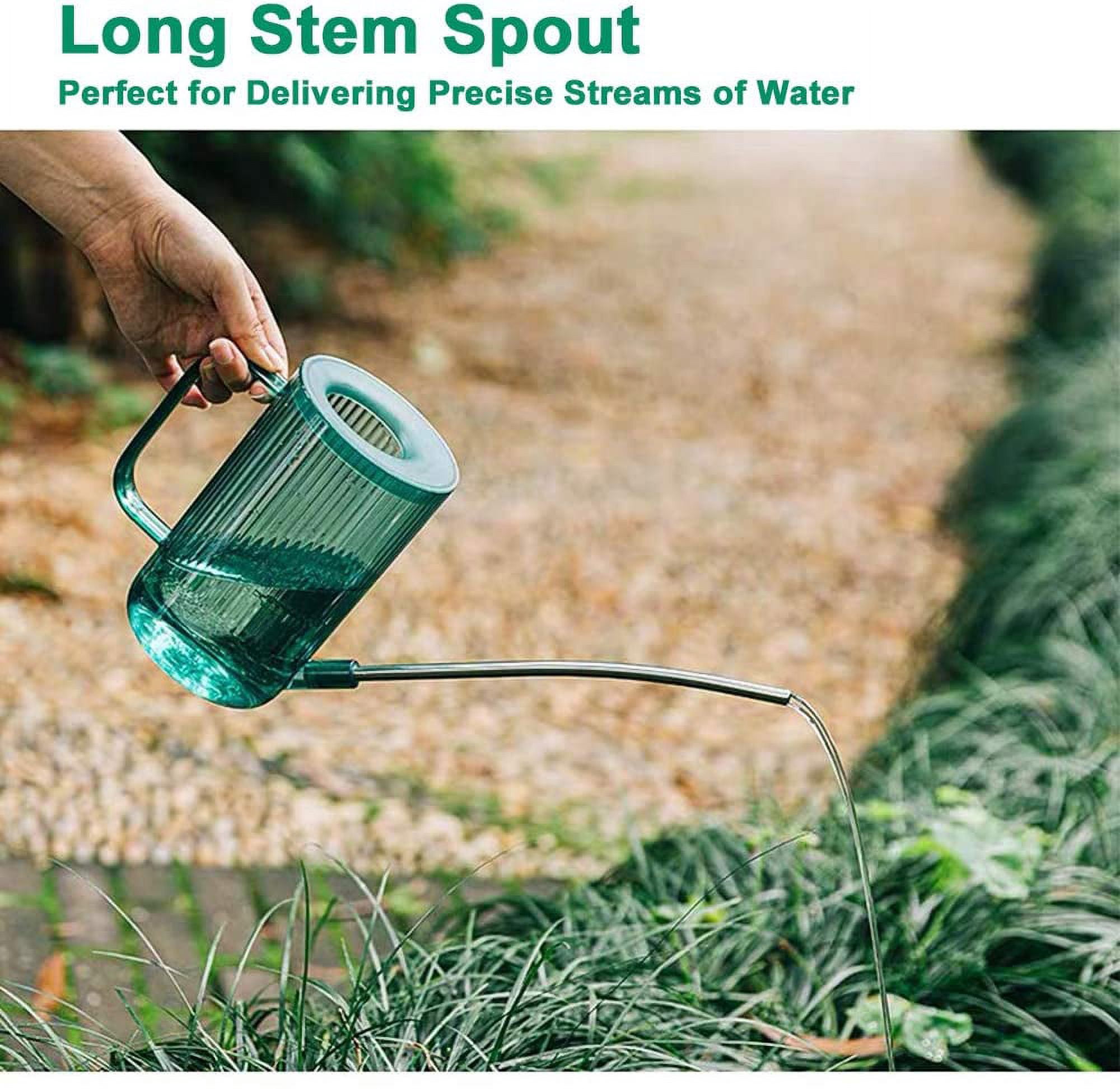 Long Spout Watering Can Indoor, Small Watering Cans for House Plants, Flowers, Succulents 33.8oz(Green)