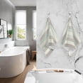 thumbnail image 7 of SKYSONIC 2 PCS Hand Towels, Turquoise Beige Striped Pattern 16 x 28 Inch Soft Highly Absorbent Cotton Bathroom Towels for Bathroom Ktichen Travel SPA Gym, 7 of 7