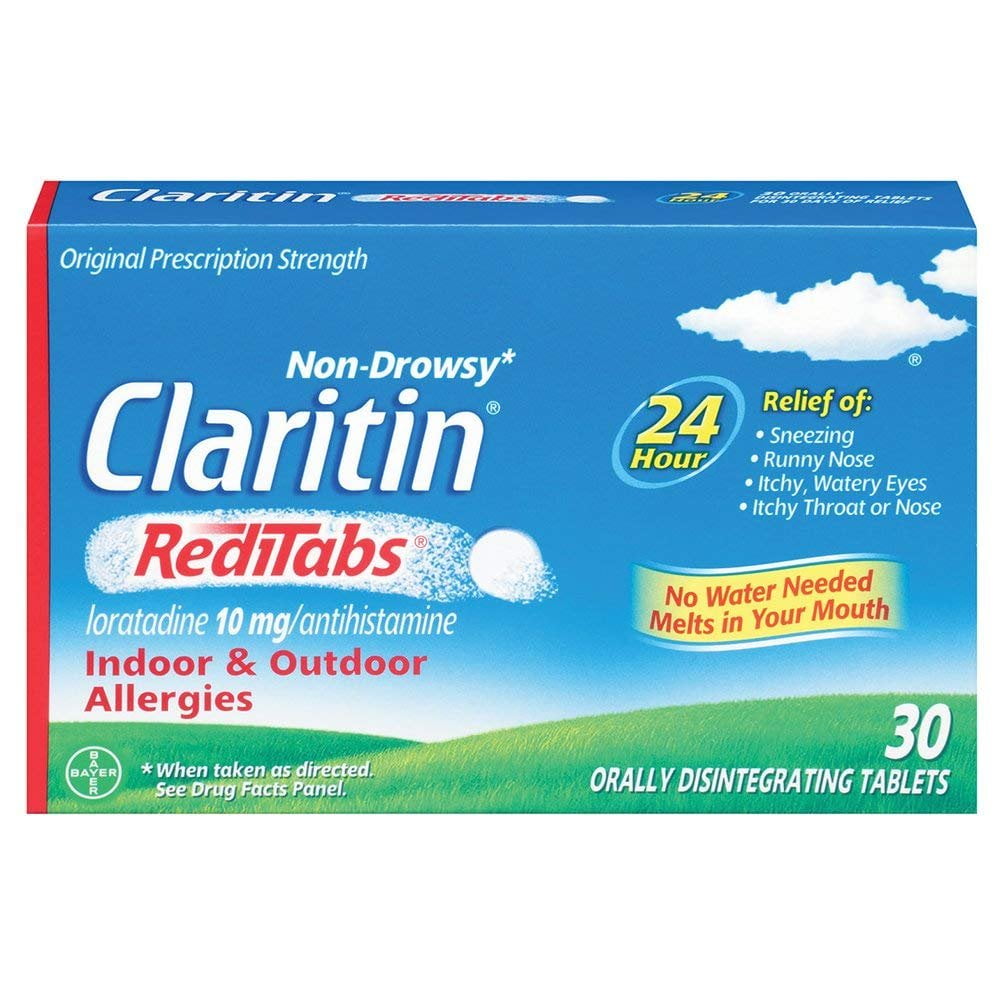 Claritin 24 Hour NonDrowsy Allergy RediTabs, 10 mg, 30 Count Walmart