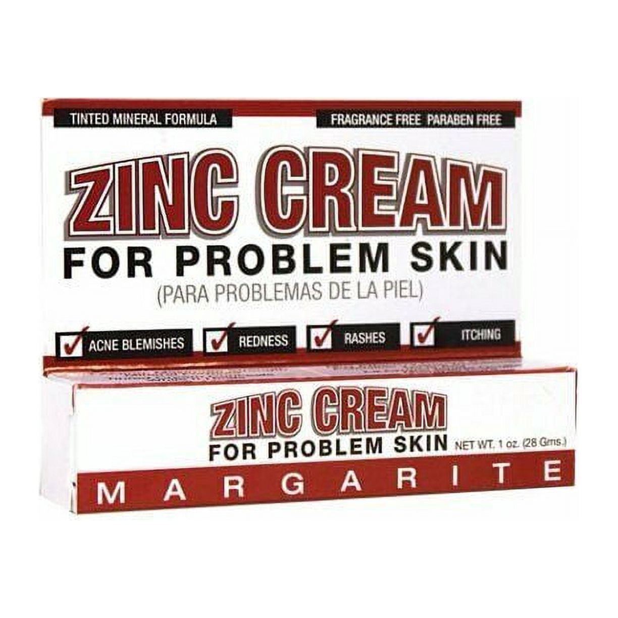 Margarite Cosmetics Zinc Cream Skin Treatment, 1Oz, 2-Pack