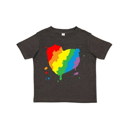 

Inktastic Pride Heart Finger Paint Splatter Design Gift Toddler Boy or Toddler Girl T-Shirt