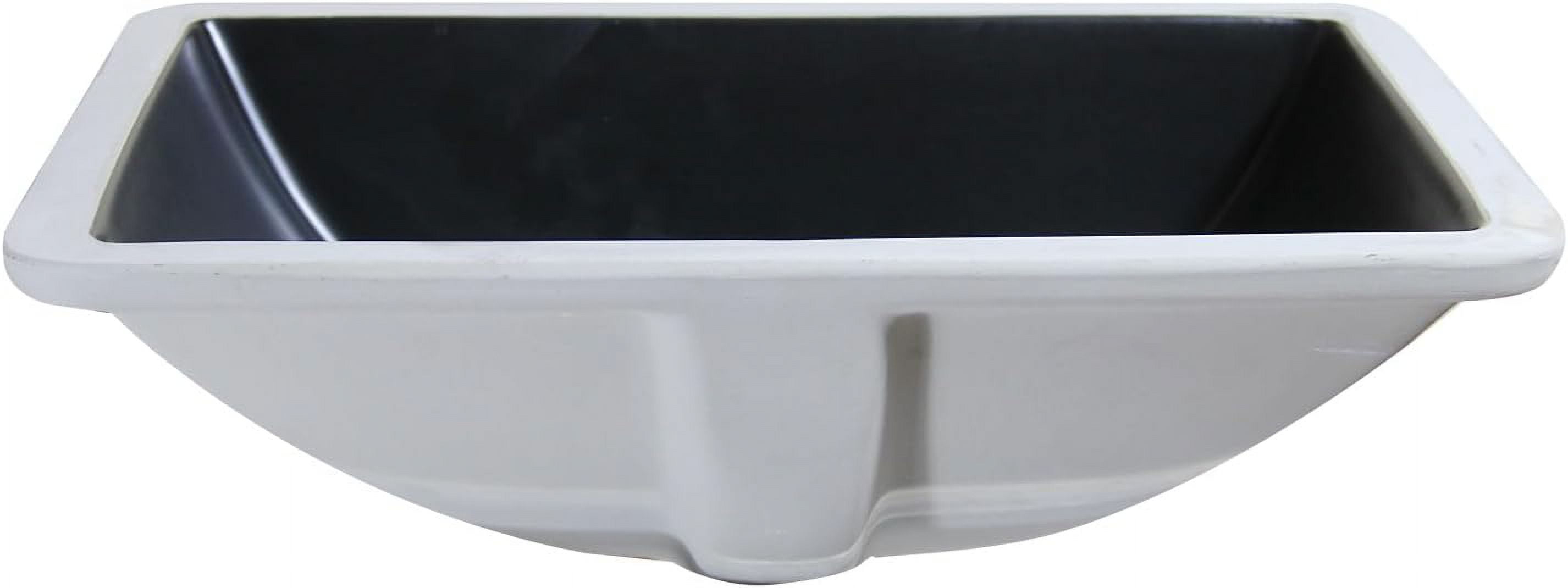 WinZo 18-inch Rectangular Undermount Bathroom Sink Modern Small Vanity Undercounter Porcelain Basin Matte Black