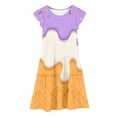 thumbnail image 3 of Robes pour Filles Adolescentes Manches Volantes Imprimés Robe de Fête pour Enfants Événements de Danse, 3 of 3