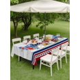 thumbnail image 4 of Outdoor Tablecloth with Umbrella Hole for Patio/Picnic/Party/Camping, 4th of July Waterproof Table Cloth Rectangle Table Cover Washable, Vintage Floral Blue Red Independence Day (60"x 84"), 4 of 9