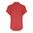 thumbnail image 5 of Cotton Linen Shirts for women Summer Tops Short Sleeve Button Lapel V Neck T-Shirts Casual Tunic Top Loose Comfy Loose Solid Work Plain Blouse Tees, 5 of 7