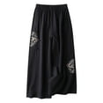thumbnail image 2 of BiZtdJrK Palazzo Pants for Women Loose Fit Wide Leg Pants Summer Elastic Waist Cotton Linen Pants Vintage Ethnic Embroidery Trousers Sale of the Day Black M, 2 of 3
