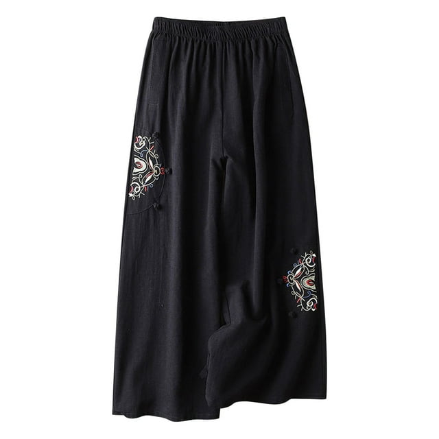 FNFYFH Liquidation Pantalon en Lin Doux pour Femmes Ample