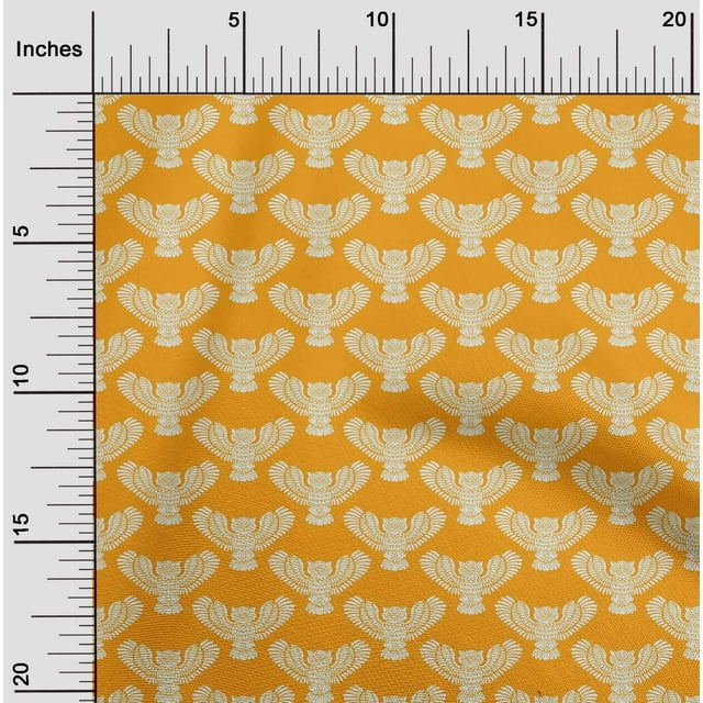 oneOone Georgette Viscose Fabric Owl Block Decor Fabric Printed BTY 42 Inch Wide