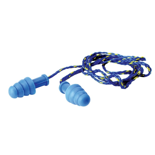 Walkers GWPTPRCORDBL Corded Foam Ear Plugs 27 dB Blue