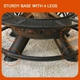 thumbnail image 6 of Bestier 47" Fire Pit for Outside Wood Burning, Extra Large BBQ Pit with Cooking Grill Grate, Patio Round Metal Fireplace for Camping, Backyard, Bonfire Picnic Party, Geometric Style, 6 of 8