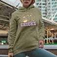 thumbnail image 2 of Funny I'm Just Here for the Chicks with a Cute Chick Easter Art Favor or Merch Gift, Sand Hooded Sweatshirt or Hoodie, XL, 2 of 5