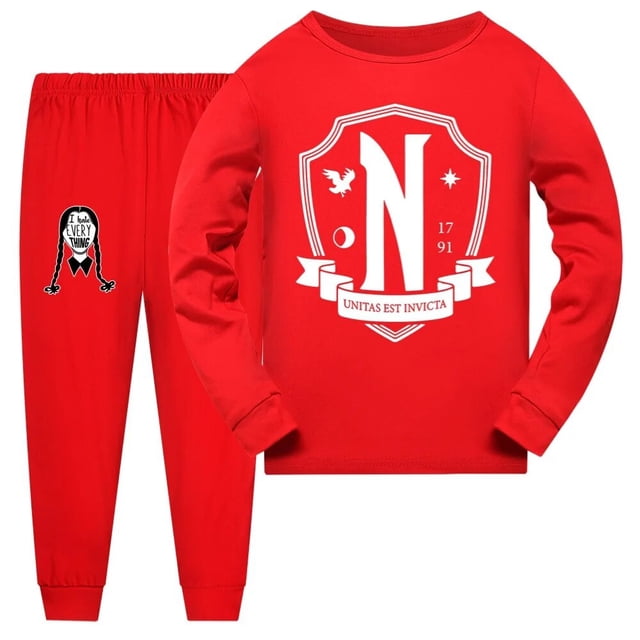 Addams-Pijama de dibujos animados para niños, ropa de dormir familiar para niños, ropa de casa para niñas, ropa de dormir de Navidad, novedad