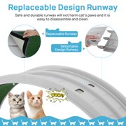 Cat Exerciser Wheel 45.6 Inch Large Cat Toy Running Wheel Treadmill with Detachable Carpet for Indoor Cats, Plastic Wheel