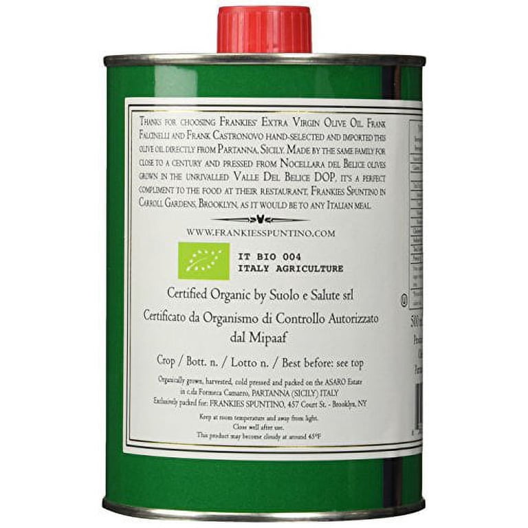 Frankies Spuntino, 457 Organic Extra Virgin Olive Oil, 16.9 Fl Oz