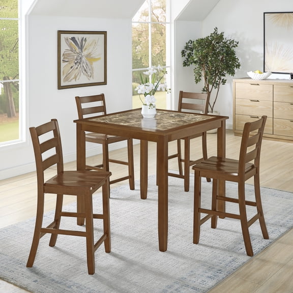 Dining Table, Bar Table and Chairs Set, 5 Piece Dining Table Set,Retro-style breakfast table set