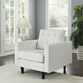 thumbnail image 5 of Fauteuil LexMod en Cuir Empreint de Blanc, 5 of 5