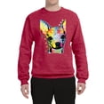 thumbnail image 2 of Wild Bobby Dean Russo Colorful Chihuahua Dog Lover Unisex Crewneck Graphic Sweatshirt, Vintage Heather Red, Large, 2 of 5