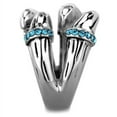 thumbnail image 4 of Luxe Jewelry Designs Women's High Polished Stainless Steel Ring with Sapphire Crystals - Size 7, 4 of 4