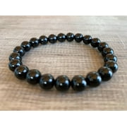 Black Tourmaline Crystal Bead Bracelet 8mm, Wholesale Genuine Black Tourmaline Stretch Gemstone Bracelet, Gift for Men & Women (2)