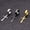 Black, variant on Stainless Steel Clip-On Earrings Dangle Hinged Piercing Cross Men'S Huggie E22