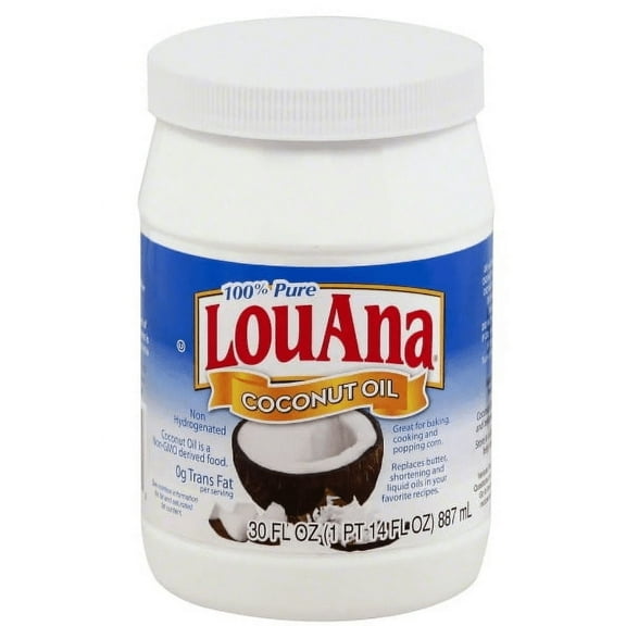 LouAna Coconut Oil 100% Pure, 30 Fl Oz (Pack of 2)
