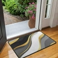 thumbnail image 2 of Black White Gold Wave Marble Door Rugs,Washable Non Slip Door Mats Indoor,Decorative Door Mats,Entry Mat Indoor for Entrance,Bedroom,Kitchen,Bathroom,30"x17", 2 of 6