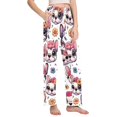thumbnail image 2 of Dailycode Women's Pajama Pants Wide Leg Lounge Pj Bottoms With Pockets Cartoon Bulldog and Flower, 2 of 7