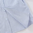 thumbnail image 6 of FYDUU Boys' Short Sleeve Dress Shirts Formal Uniform Button Down Striped Shirt Casual Classic Shirt Tops Versatile Summer Blouses Handsome Fashion 12-13 Years, 6 of 9