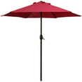 thumbnail image 2 of Abble 7.5ft Patio Umbrella with Crank Handle Outdoor Market Umbrella with 6 Sturdy Umbrella Ribs Waterproof for Garden Deck Backyard Pool, Red, 2 of 6