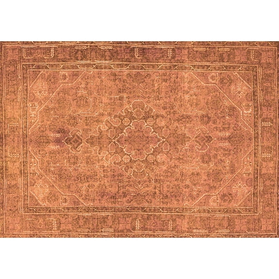 Ahgly Company Indoor Rectangle Persian Orange Traditional Area Rugs, 5' x 7'