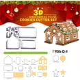 thumbnail image 2 of Juego de 18 moldes para galletas navideñas para casas de jengibre, diseño 3D, herramienta perfecta para hornear bricolaje., 2 of 7