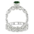 thumbnail image 3 of 1.25 Carat Emerald & Diamond Infinity Antique Bridal setround cut diamond on 10k White Gold, 3 of 3