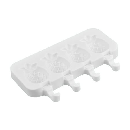 

BYDOT 4 Cavities Ice Pop Mold Pineapple Shaped Silicone Popsicles Moulds Easy-Release
