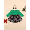 thumbnail image 4 of Kiapeise Newborn Infant Baby Girl Ruffle Long Sleeve Ribbed T-Shirt Top Floral Suspender Shorts Headband Winter Clothes, 4 of 9