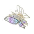 thumbnail image 1 of 2.76 x 1.57 x 2.36 pulgadas, pasadores de mariposa con diamantes de imitación, bonitos pasadores de metal antideslizantes con diamantes de imitación, para niñas y mujeres, color morado, 1 of 7