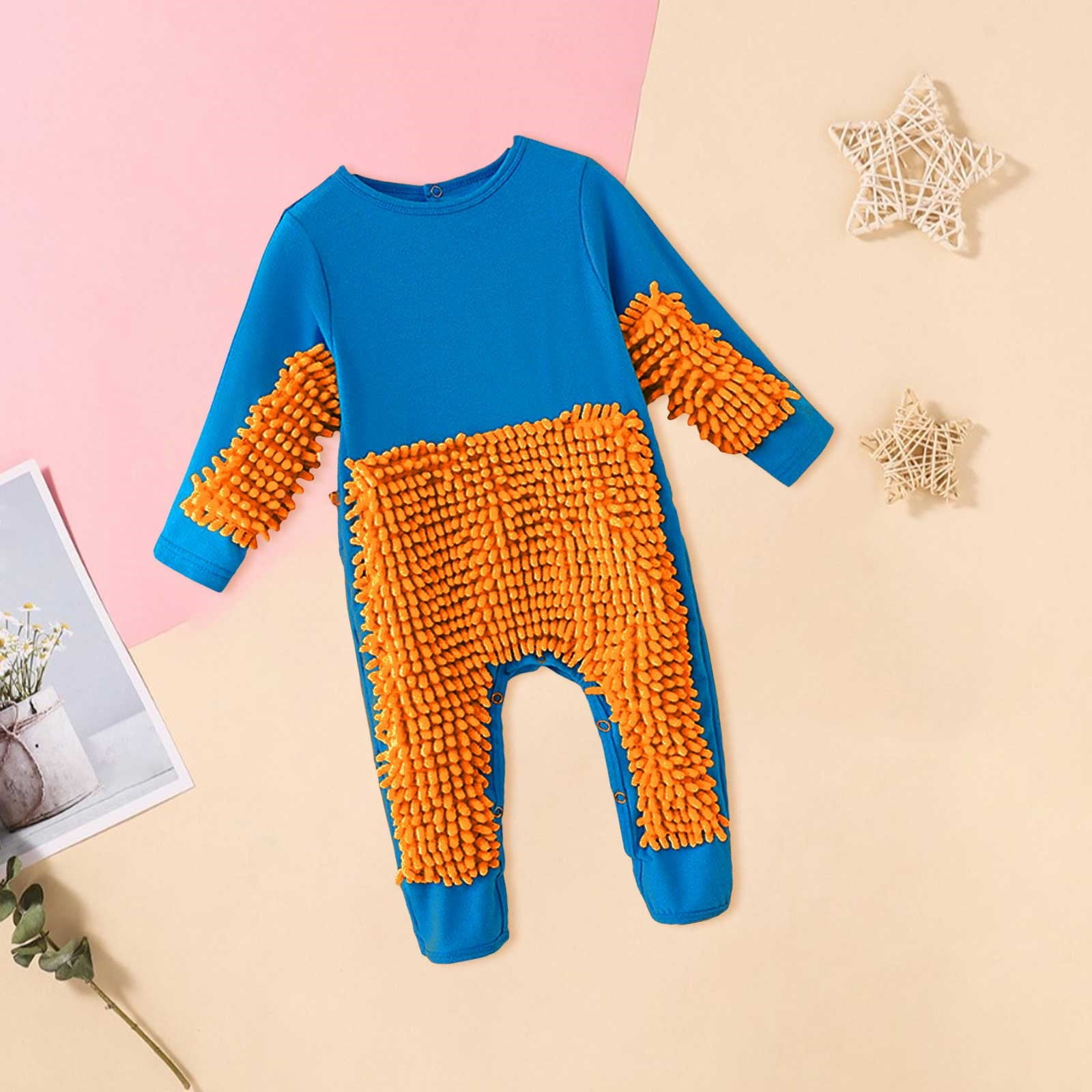 XYIJANI Clearance Baby Boy's Clothing Baby Girls Boys Long Sleeved Crawl Jumpsuit Newborn Bag Hand Bag Feet Soiled Mop Suit for 0 To 24 Years Baby Gifts for Girls (Blue,85)