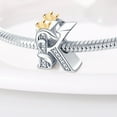 thumbnail image 3 of 925 Sterling Silver Crown Initial Charms - 26 Letters Alphabet Beads - Fits Bracelets - DIY Jewelry Gift, 3 of 31